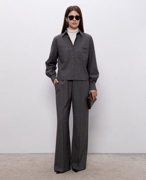 Brunello Cucinelli Серые брюки с шерстью MPW07P9002