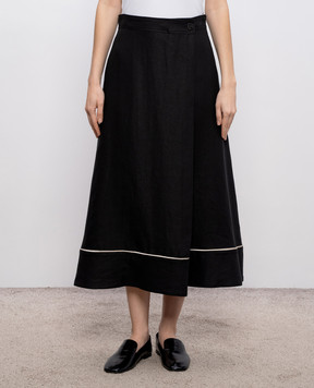 Agnona Черная юбка из льна TG1108YU3034