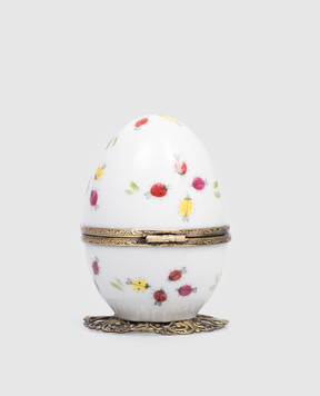 Fanex France Белое музыкальное фарфоровое яйцо Сонечка OPLIBLANC