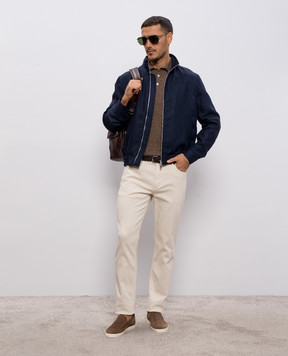 Brunello Cucinelli Бежевые джинсы с патчем логотипа M277PD3210