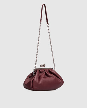 Max Mara Weekend Бордовая кожаная сумка Pasticcino CUBICO