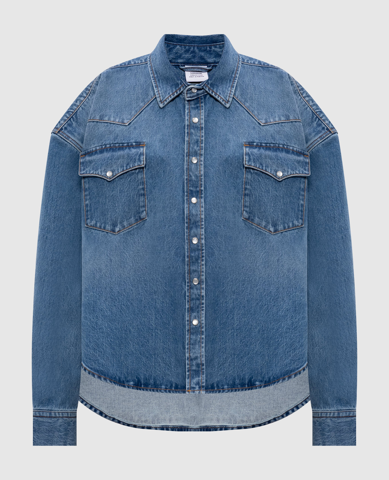 

Синяя джинсовая рубашка, Синий, Рубашки