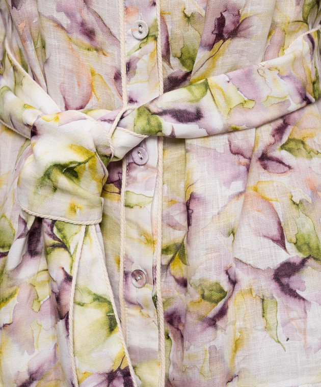 Christy Lynn Сукня Rianne з льону в акварельний принт CLD144BF55 зображення 5