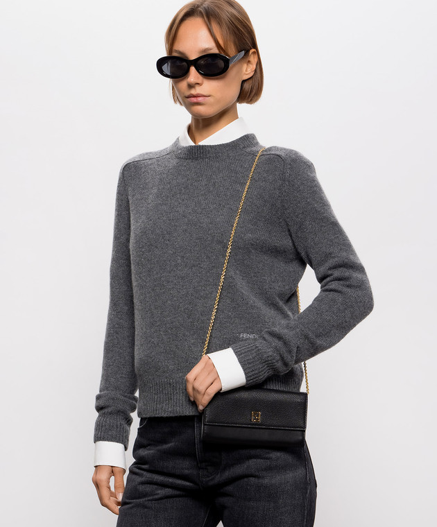 Fendi Черный кожаный клатч 8M0587B08E изображение 2