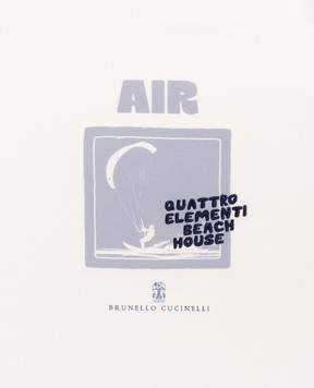 Brunello Cucinelli Дитяча біла футболка з принтом Air B0B13T186C