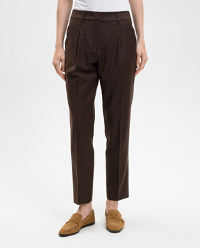 Max Mara Weekend Коричневі штани CALDAIA з вовони CALDAIA