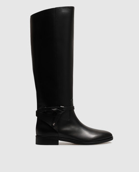 Jimmy Choo Чорні шкіряні чоботи Lawton LAWTONKBFLATTKH