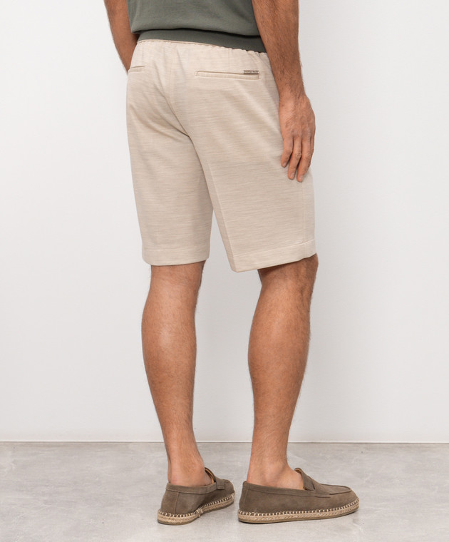 Stefano Ricci Бежевые шорты из шерсти и шелка M1T6100332CM10HA изображение 4