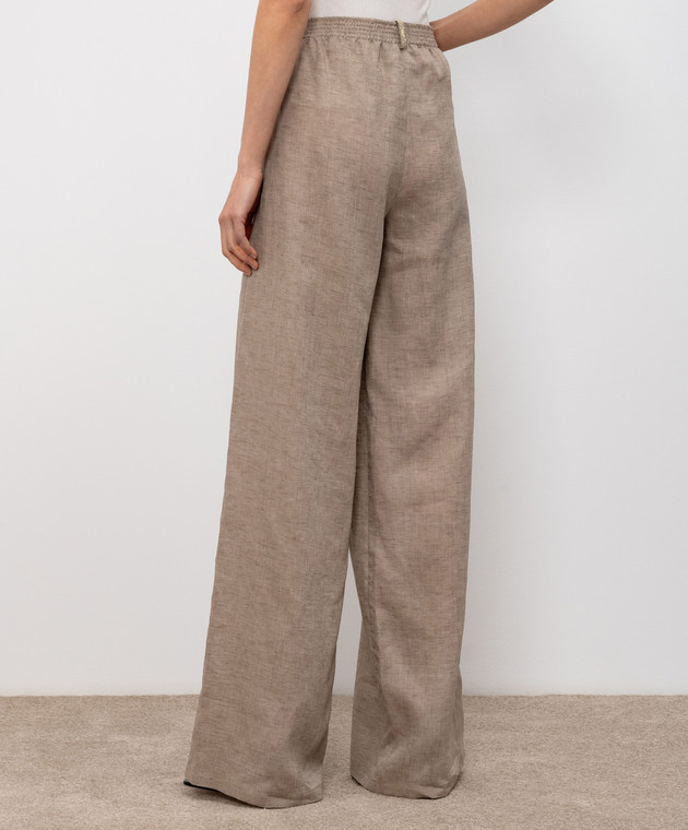 Fabiana Filippi Коричневые брюки из льна PAD276F291M131 изображение 4
