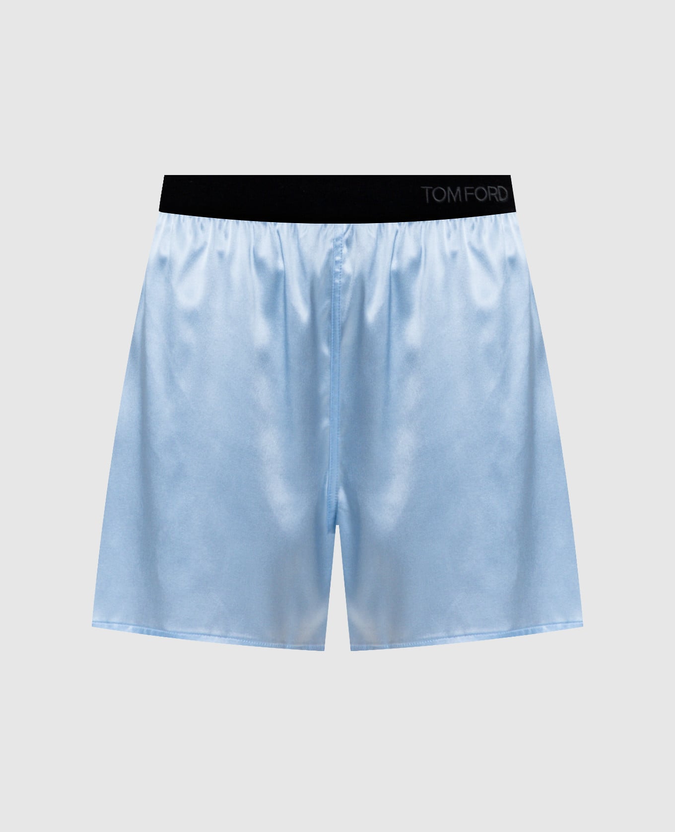 Голубые шорты из шелка