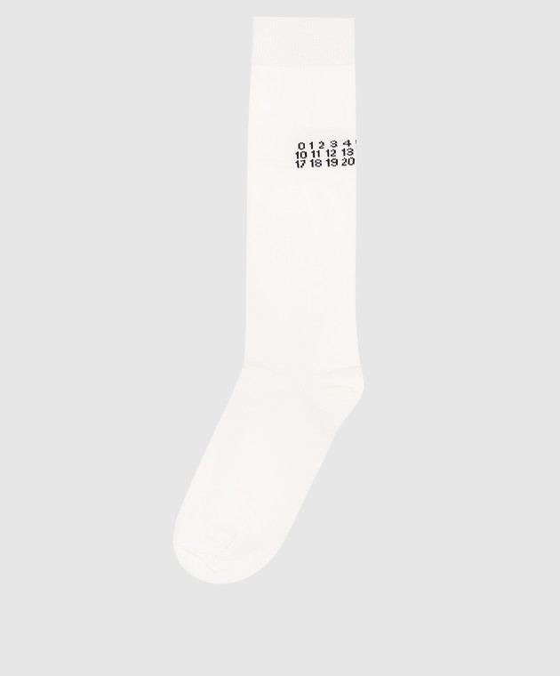 Maison Margiela MM6 Детские гольфы цвета айвори M61118MM045 изображение 2