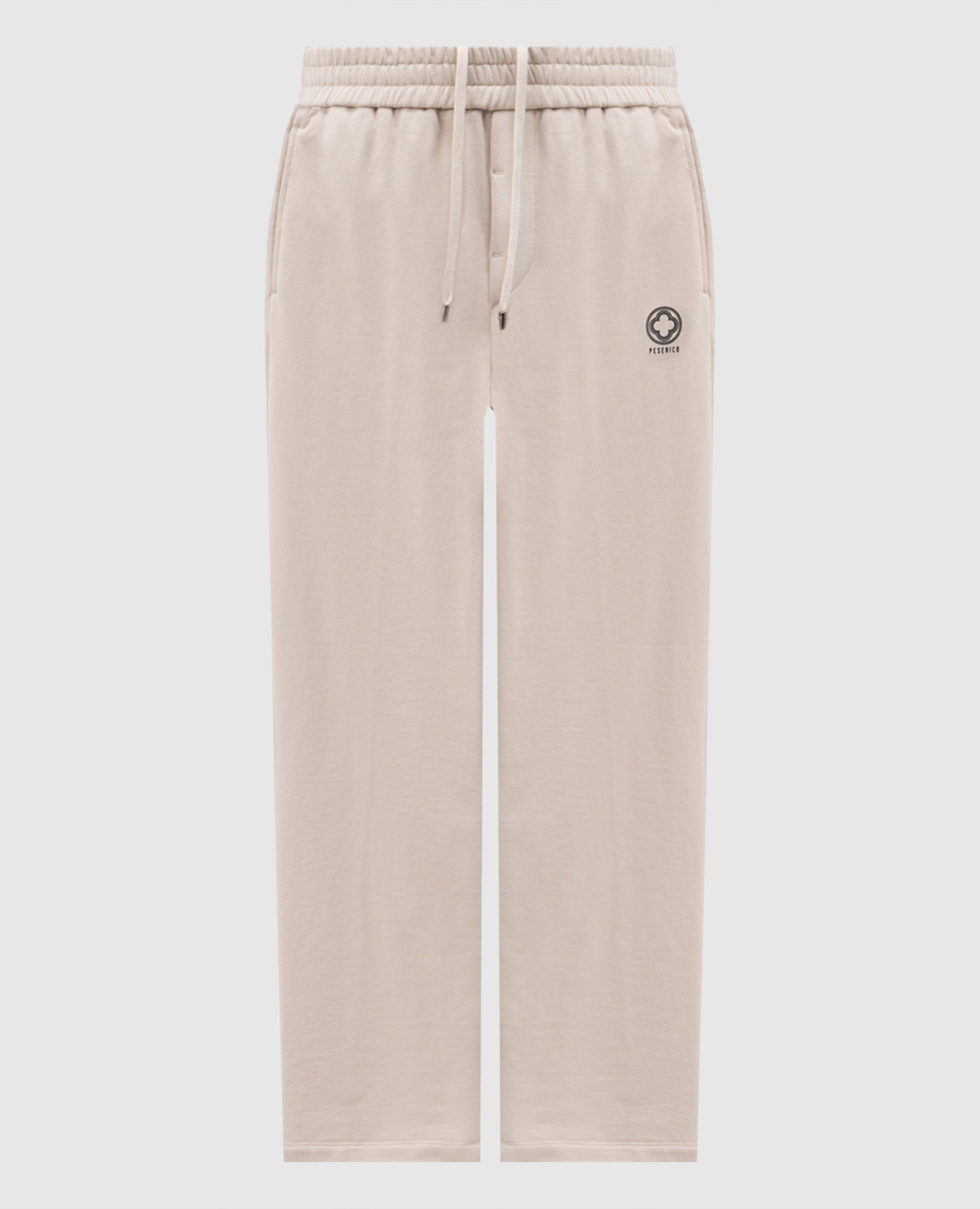 Бежевые спортивные брюки с логотипом