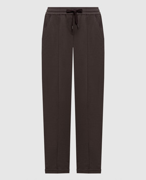 Brunello Cucinelli Коричневі спортивні штани з ланцюжком моніль MH827FB799