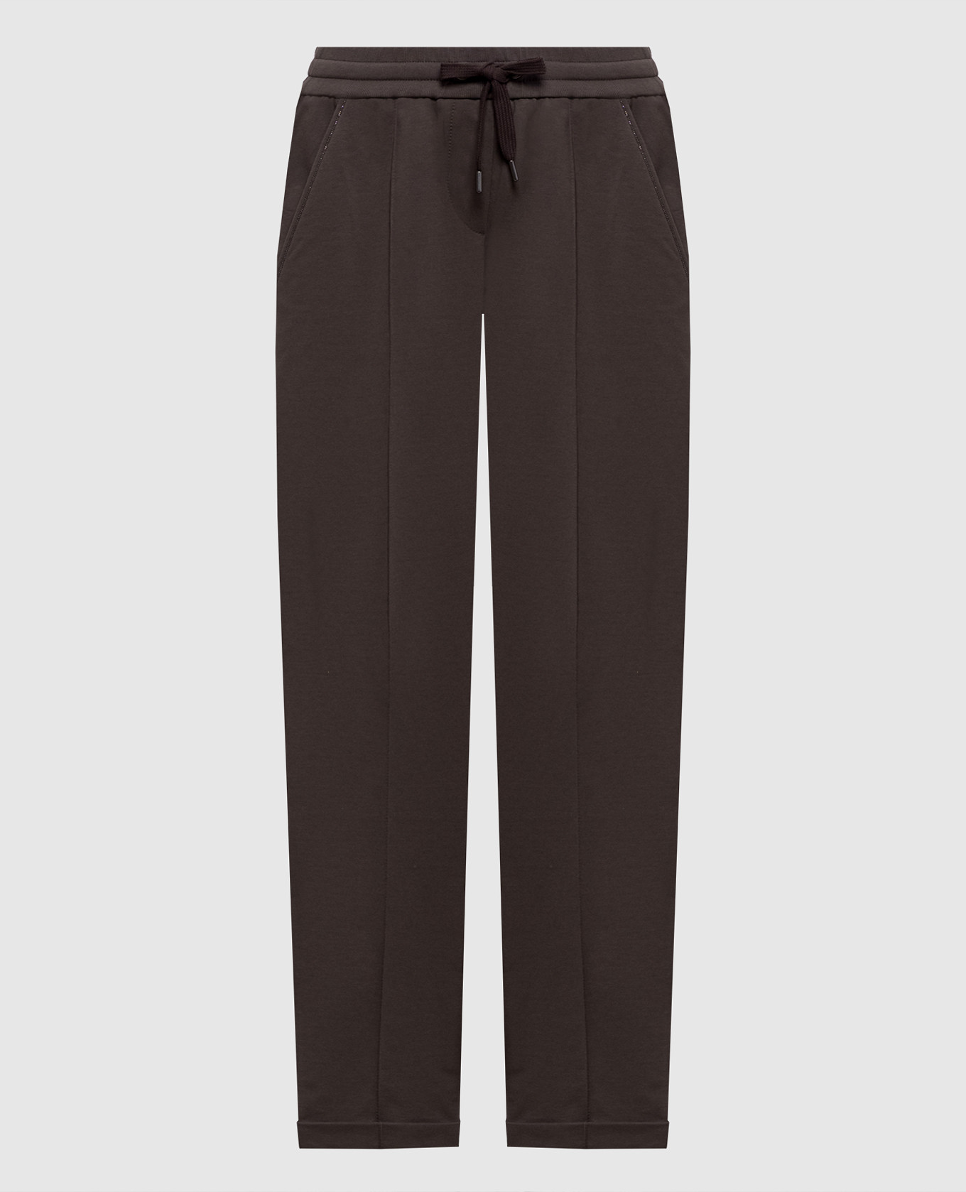 Коричневі спортивні штани з ланцюжком моніль