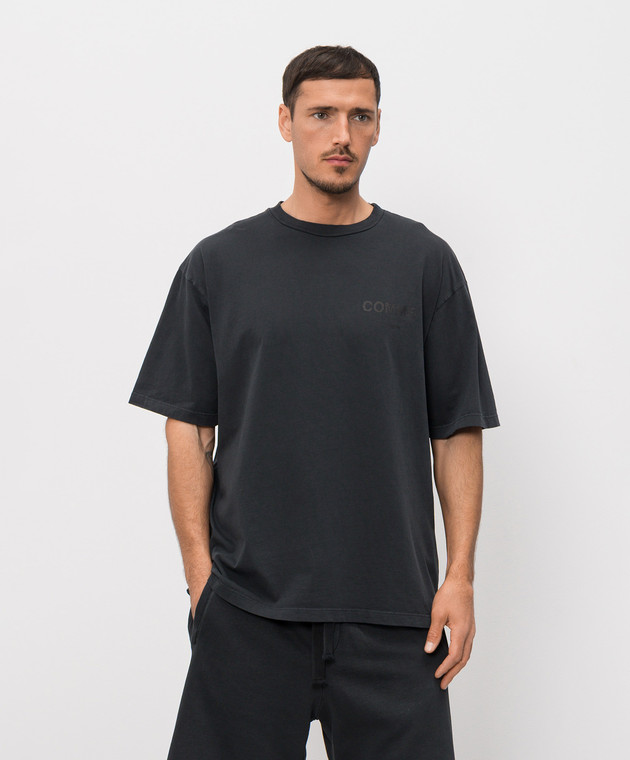 Comme des Fuckdown Черная футболка с принтом логотипа FMS6CFABM01921 изображение 3