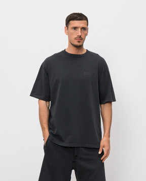 Comme des Fuckdown Чорна футболка з принтом логотипа FMS6CFABM01921