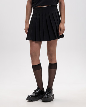 Maison Margiela MM6 Черная юбка-плиссе с шерстью S52MC0024M35436