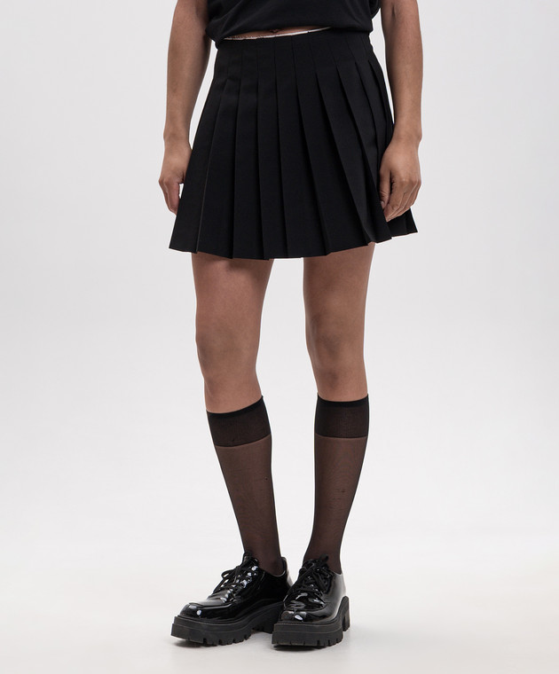Maison Margiela MM6 Чорна спідниця-плісе з вовною S52MC0024M35436 зображення 3