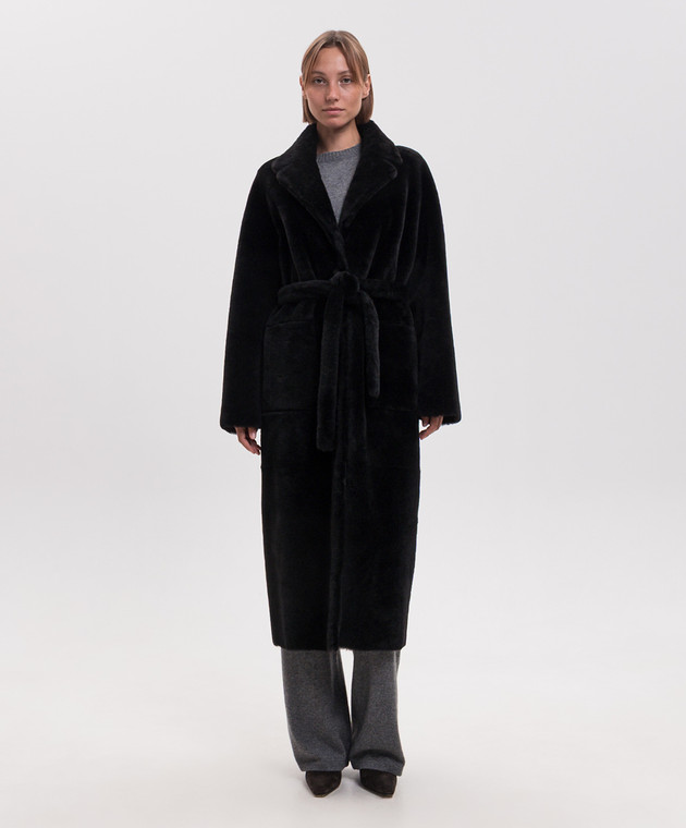 Simonetta Ravizza Чорна двостороння дублянка Mila 125 F06CO209H21 зображення 4