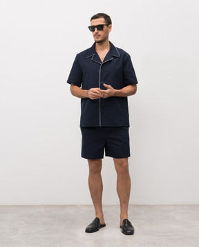 Balmain Сині шорти у візерунок GH1PA172CG50