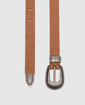 Brunello Cucinelli Коричневый замшевый ремень MAUGP215