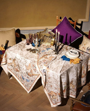 TESSITURA TOSCANA TELERIE Сіра скатертина NORMA з льону NT190096020067