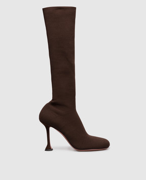 Amina Muaddi Коричневые сапоги Veneda Stretch 14S362517VEN