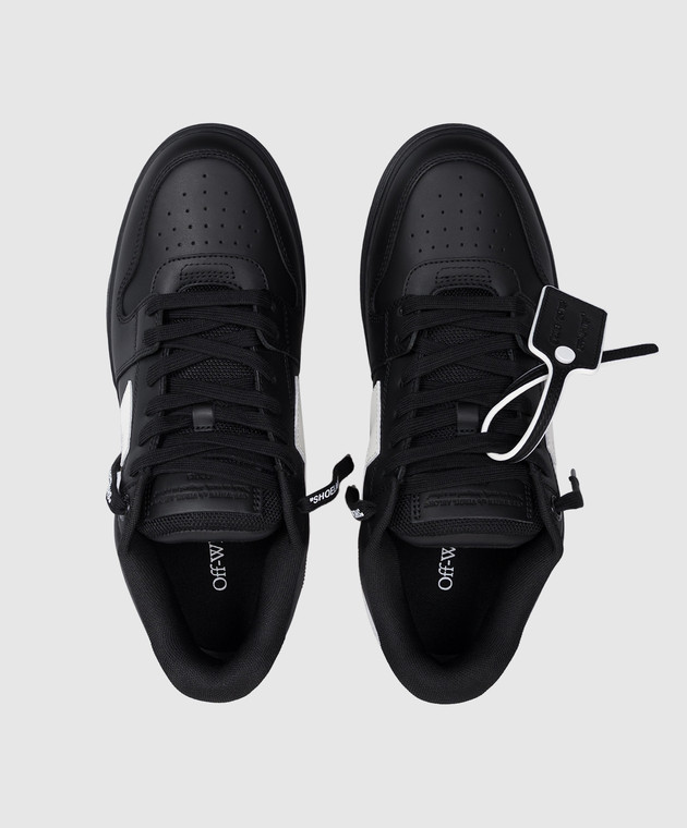 Off-White Чорні шкіряні кросівки Out Of Office M189C9L019 зображення 4