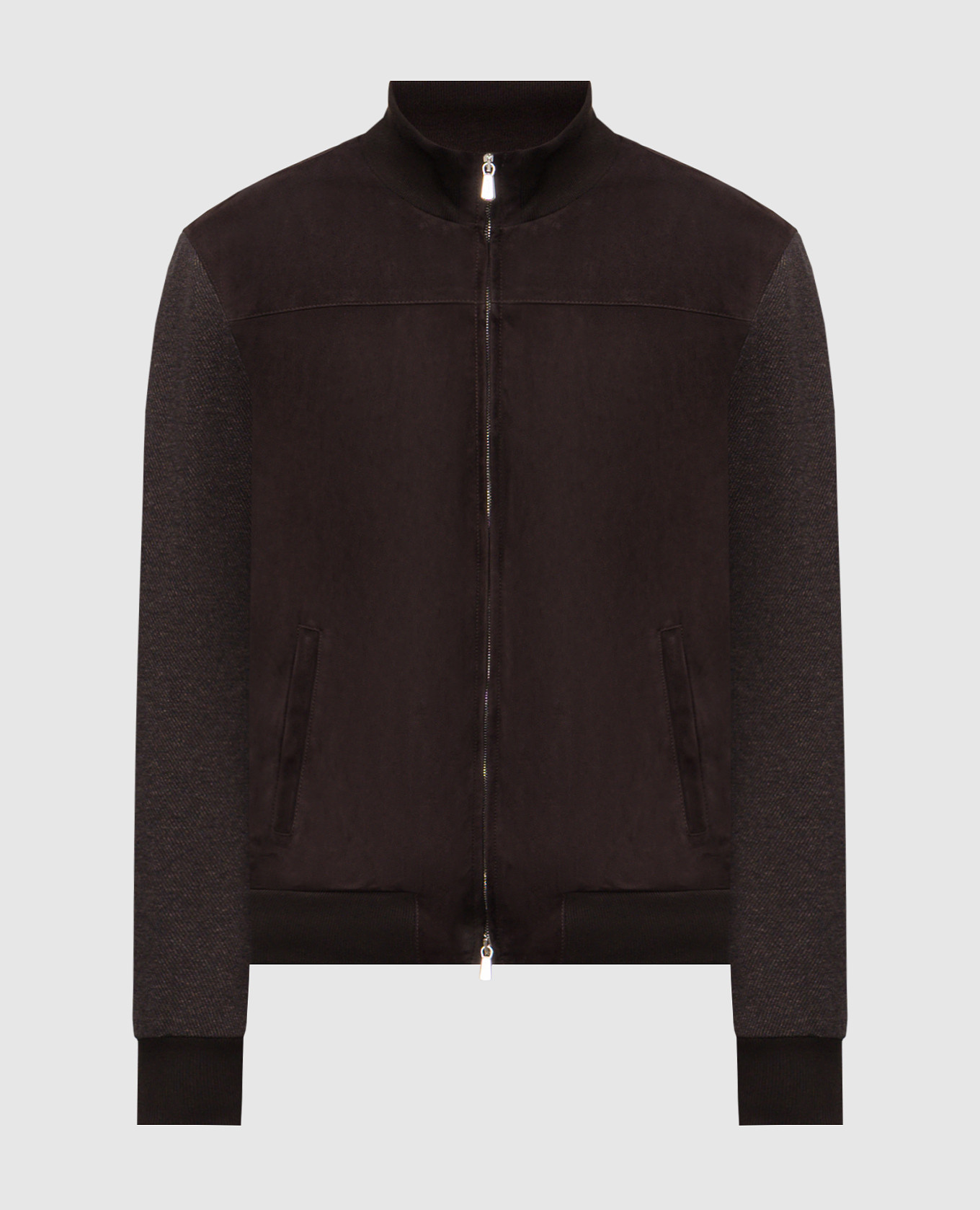 Коричневая комбинированная куртка