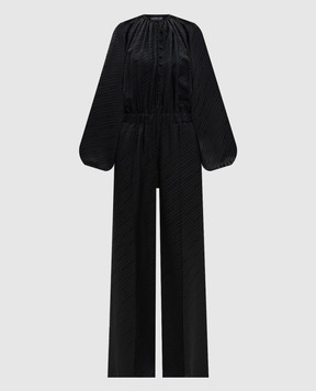 Jacob Lee Черный комбинезон из шелка в узор WSJ0102SS26BNLG