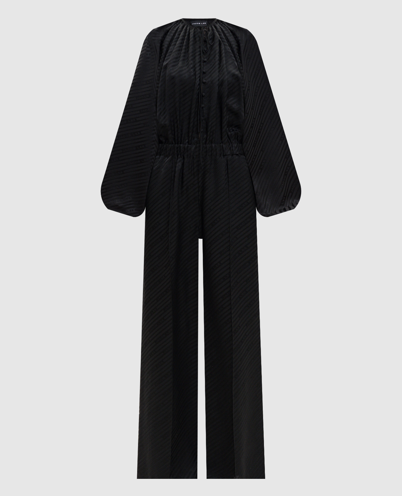 

Черный комбинезон из шелка в узор, Комбинезоны