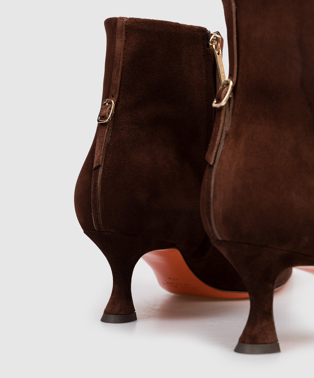 Santoni Коричневі замшеві ботильйони WTIS71908HI2NHZW зображення 5