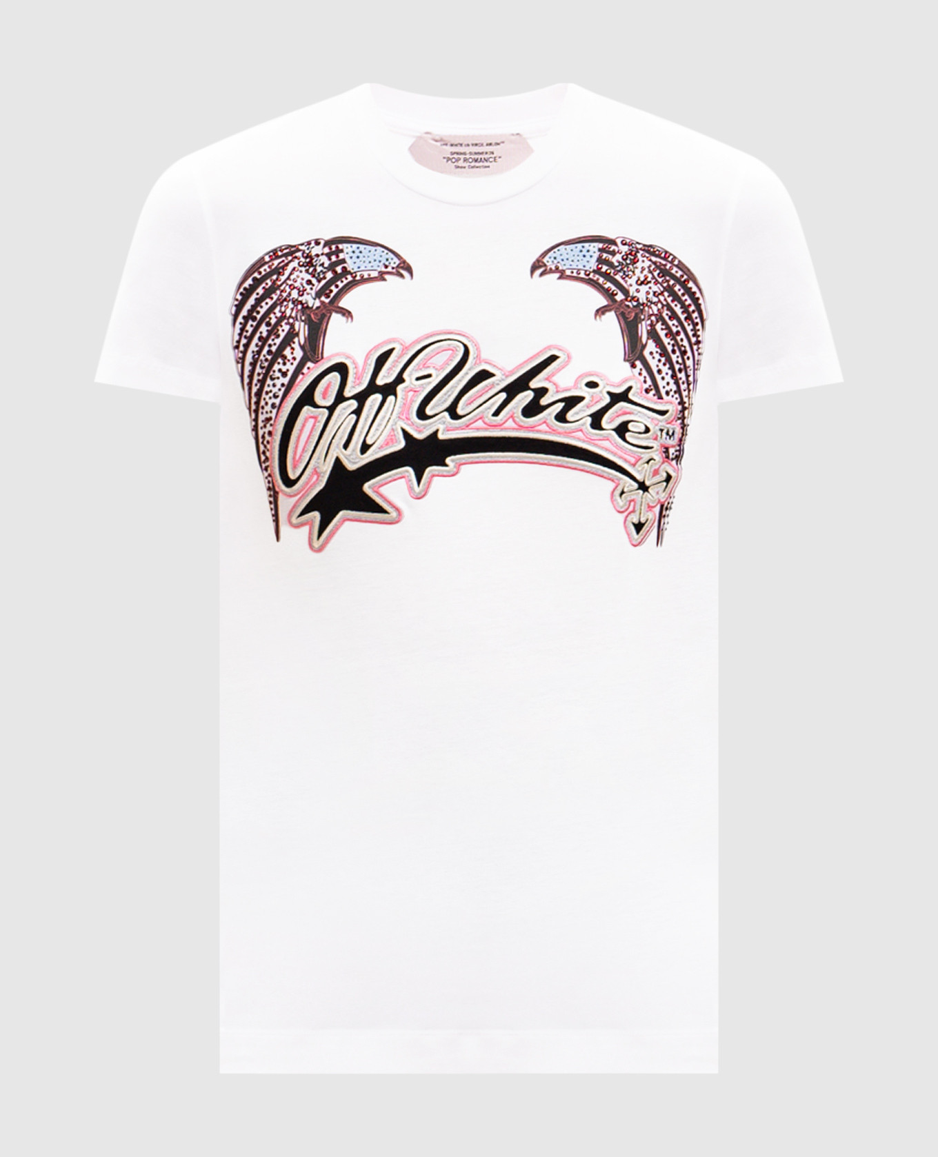 Белая футболка Double Eagle с кристаллами Swarovski