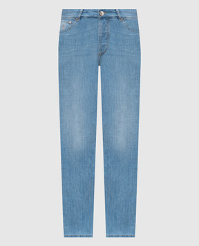 Brunello Cucinelli Голубые джинсы с вышивкой эмблемы ME645D3210