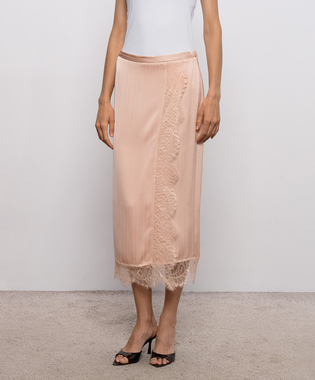 Twinset Розовая юбка с кружевом 262TP2123 изображение 3