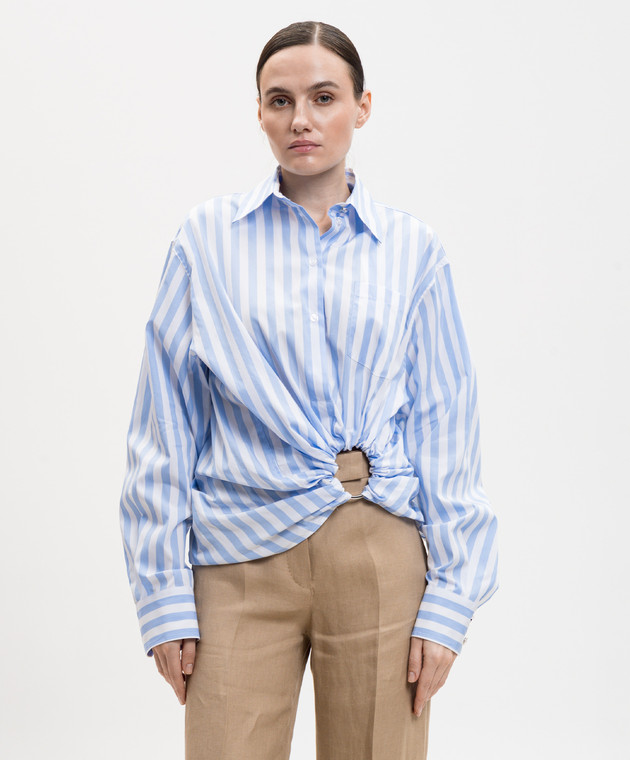 Max Mara Sportmax Белая рубашка в полоску SPXPALMIZI изображение 3