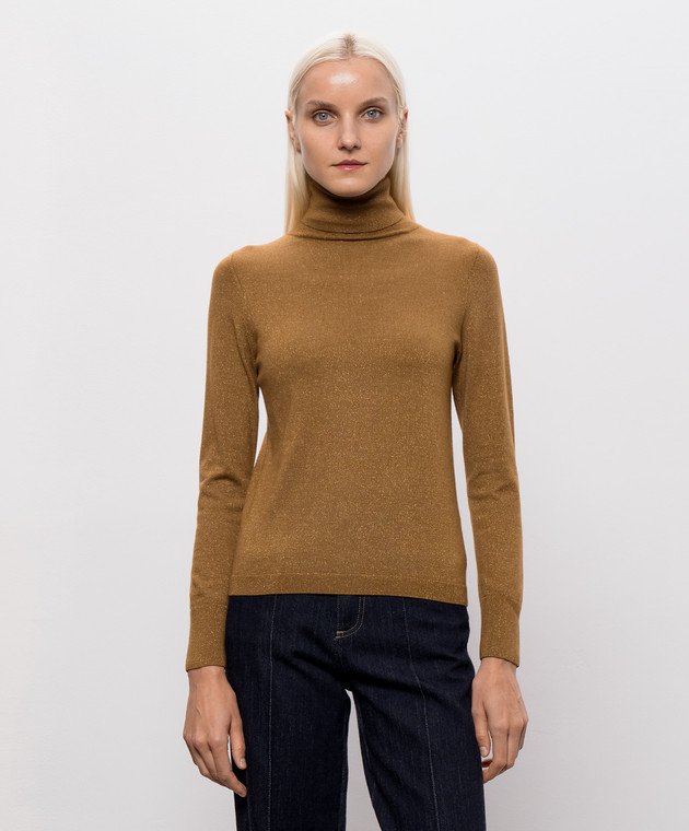 Allude Коричневий гольф з вовною з люрексом 26564102 зображення 3