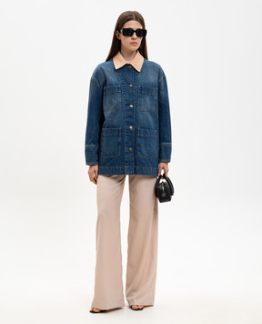 Dondup Синяя джинсовая куртка с контрастным воротником DJ759DF0283DMN1W