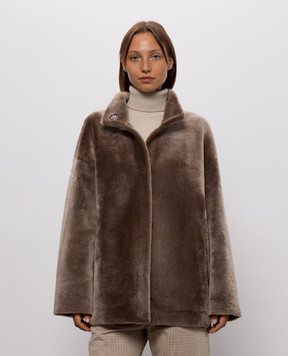 Babe Pay Pls Коричневая дубленка 2323MERINO