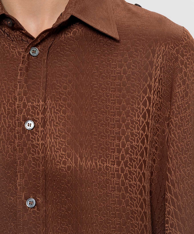 Maison Margiela MM6 Коричневые блузки в логотипе шаблон S52DT0044M36007 изображение 5