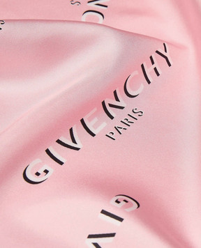 Givenchy Рожева хустка із шовку Shadow з принтом логотипа 710009347005