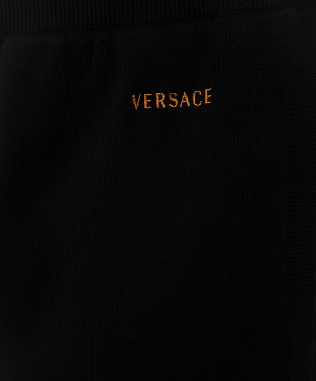Versace Черные джоггеры с вышивкой логотипа 10257411A18340 изображение 4