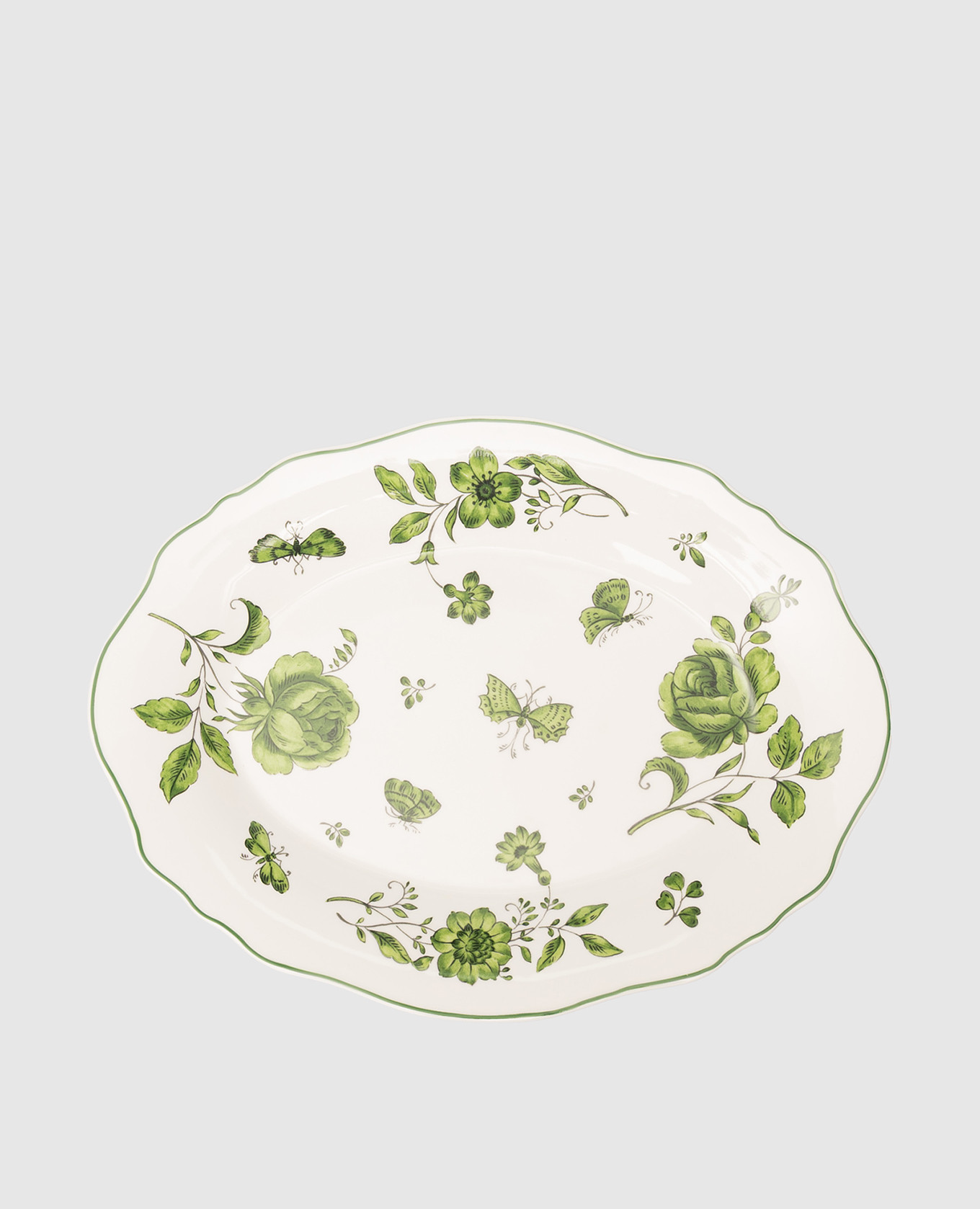 Біле овальне порцелянове блюдо Rosa Rosae