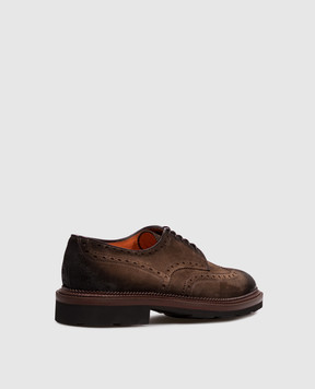 Santoni Коричневі замшеві оксфорди MCCG15761JL4GVOE