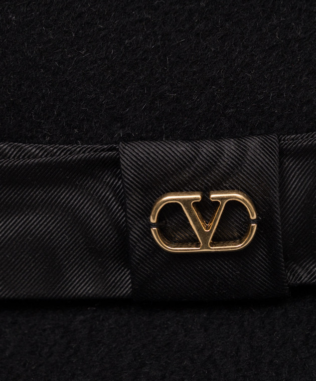 Valentino Чорний капелюх з вовни кролика з бантом 9W2HAA12RKX зображення 5