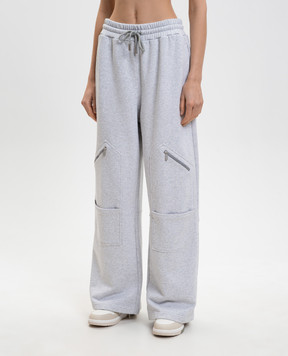 Off-White Серые меланжевые штаны-карго Bookish Big 2CH026S26FLE001