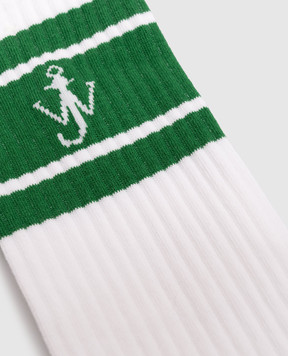 JW Anderson Белые носки с монограммой логотипа KW1530YN0509m