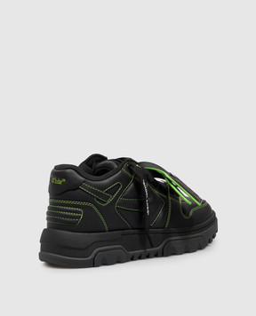 Off-White Черные кожаные кроссовки Out Of Office Chunky OF05740001