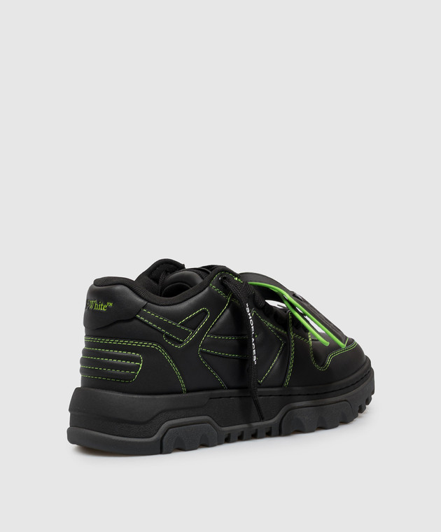Off-White Чорні шкіряні кросівки Out Of Office Chunky OF05740001 зображення 3