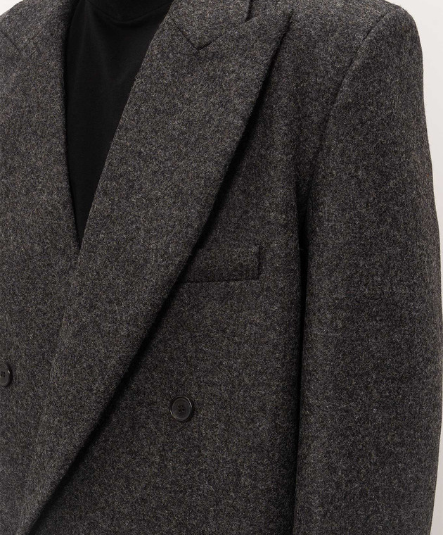 JW Anderson Серое двубортное пальто Crombie из шерсти CO0354PG1872 изображение 5